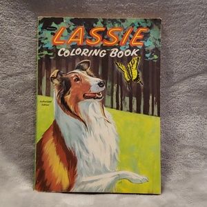 Lassie collie old vintage looking coloring book